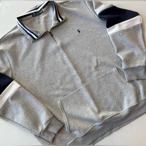 Polo Ralph Lauren Men’s 3XLT Double Knit 1/4 Zip Mesh Sweatshirt Kangaroo Pocket